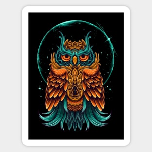 Owl ornament shine fire Sticker